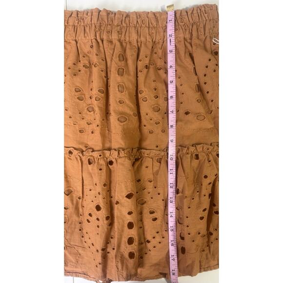 NWT Bishop&Young Large Orange Textured Fall Festival Boho Gypsy Midi Skirt - Picture 9 of 9